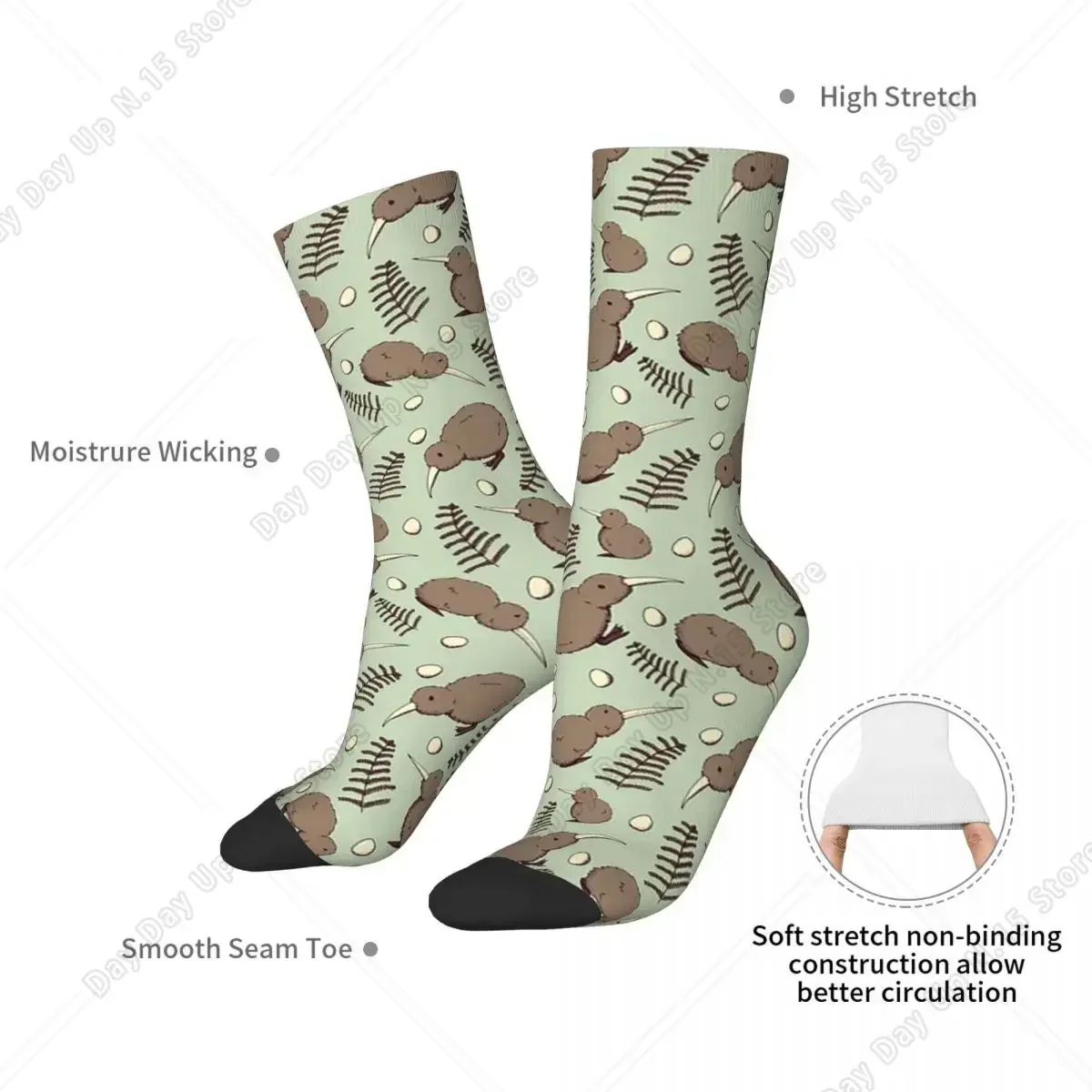 Kiwi Bird Socks Harajuku High Quality Stockings All Season Long Socks Accessories for Man's Woman's Birthday Present