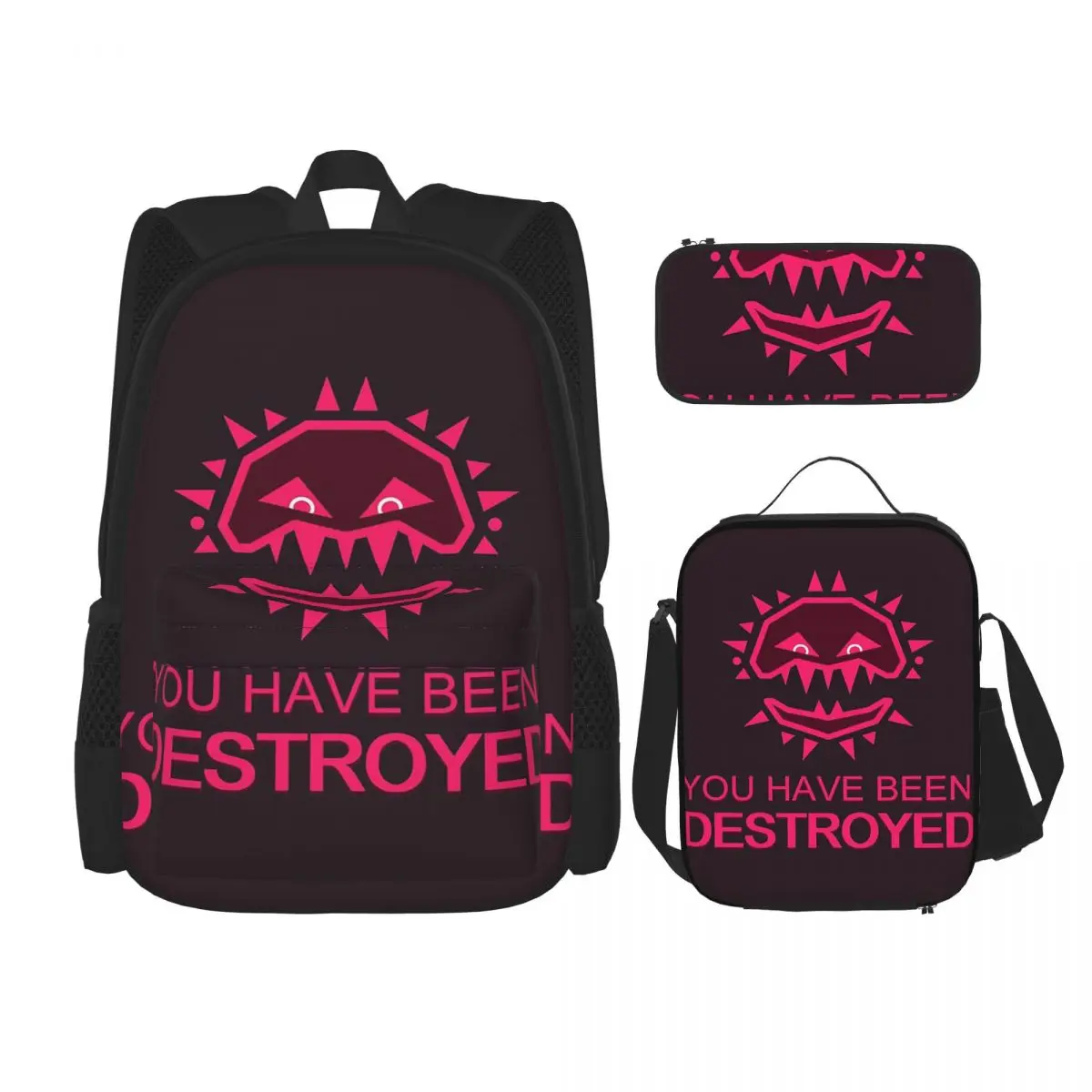 JSAB Annihilate Just Shapes And Beats Blixer Backpacks Boys Girls Bookbag School Bags Rucksack Lunch Bag Pen Bag Three-Piece Set