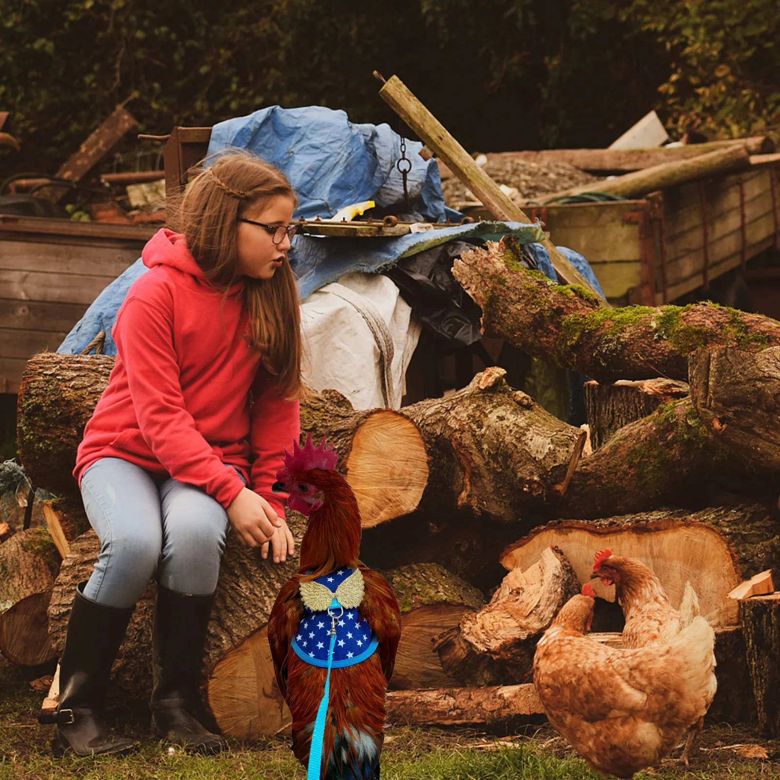 

Household Chicken Leash Durable Harness Adorable Vest for Long Time Use Easy to Control Distance Harness Adorable Chicken Vest