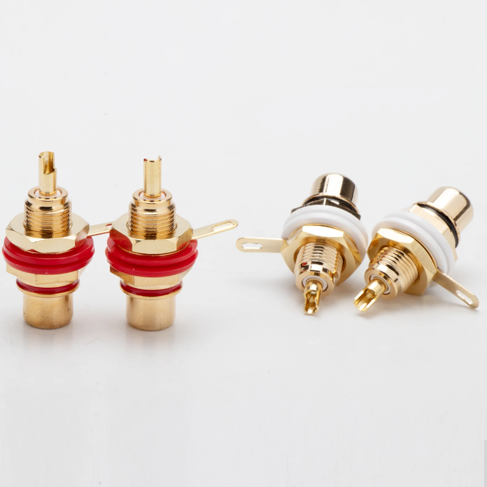 High Quality HiFi RCA Jack Adapter Gold Plated Phono Chassis Panel Mount RCA Female Socket Adapter for Amplifiers/TV