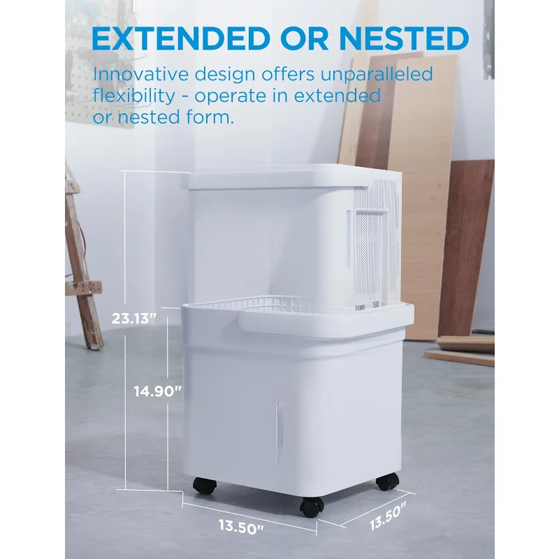 Cube 20 Pint Dehumidifier for Basement, Up to 1,500 Sq. Ft. dehumidifier with drain hose, ENERGY STAR Certificated, Smart image 4