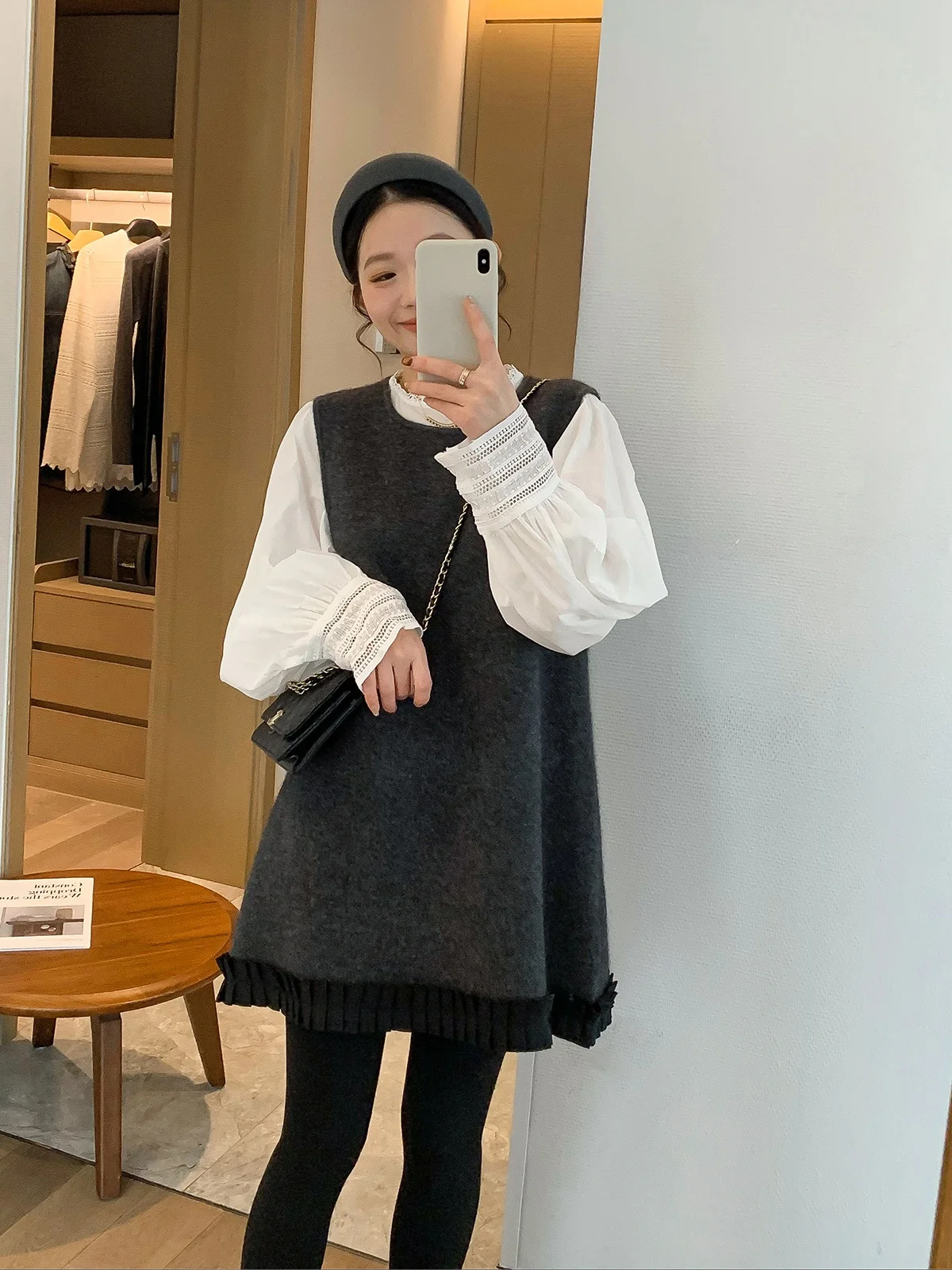 

Love Devil Fi Casual Set Women's Winter New Long Sve irt Vest Dr Two-Piece Set Comfortable Fit round Ne Commute S...