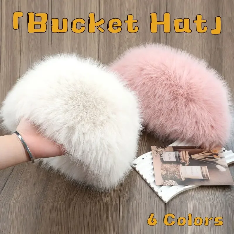 

Fashion Hat Women‘s Winter Snow Ski Cap Female Faux Fox Fur Thick Warm Winter Hat Windproof Russian Hat Mink Fisherman‘s Hat