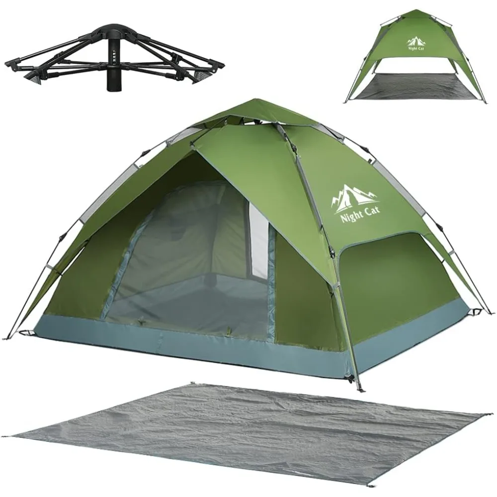 

Instant Popup Tents 2-3 Persons with Footprint Tarp Easy Setup Camping Tent with Rainfly Double Layers Waterproof Automatic Hyd