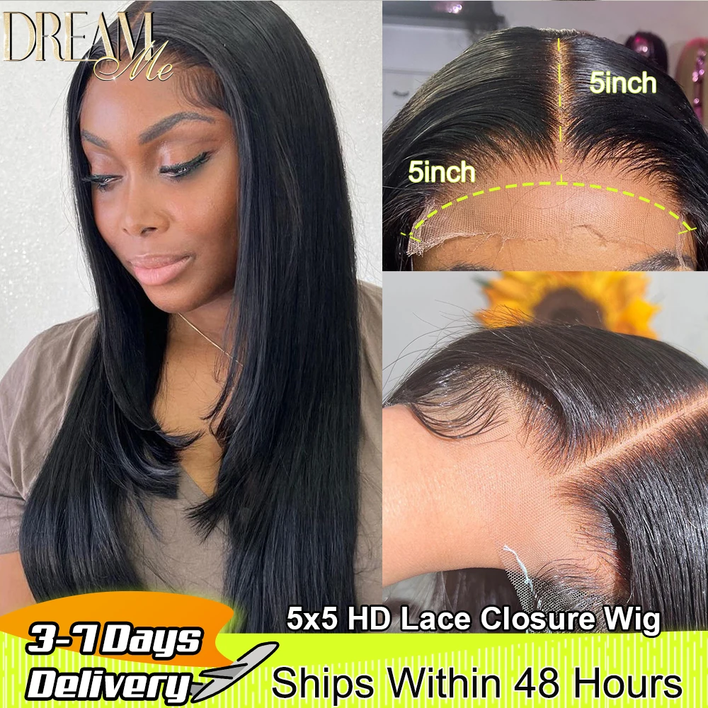 

Real Invisible HD Transparent Lace 13x6 Lace Front Wig Human Hair Wigs Pre-plucked 5x5/6x6 Lace Closure Wig Peruvian Straight