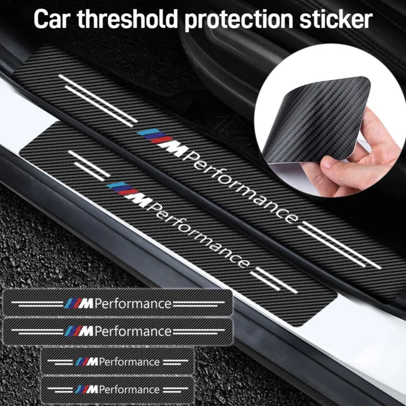 Carbon Fiber Car Door Sill Protector Stickers For BMW M E46 E90 E60 F30 E39 F10 F20 E87 E36 F20 F30 1 2 3 5 7 Series X1 X3 X5 X7