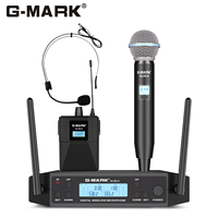 Wireless Lavalier Microphone G-MARK GLXD4 UHF Professional Headset Clip Mic Bodypack Frequency Adjustable 50M For Party Show