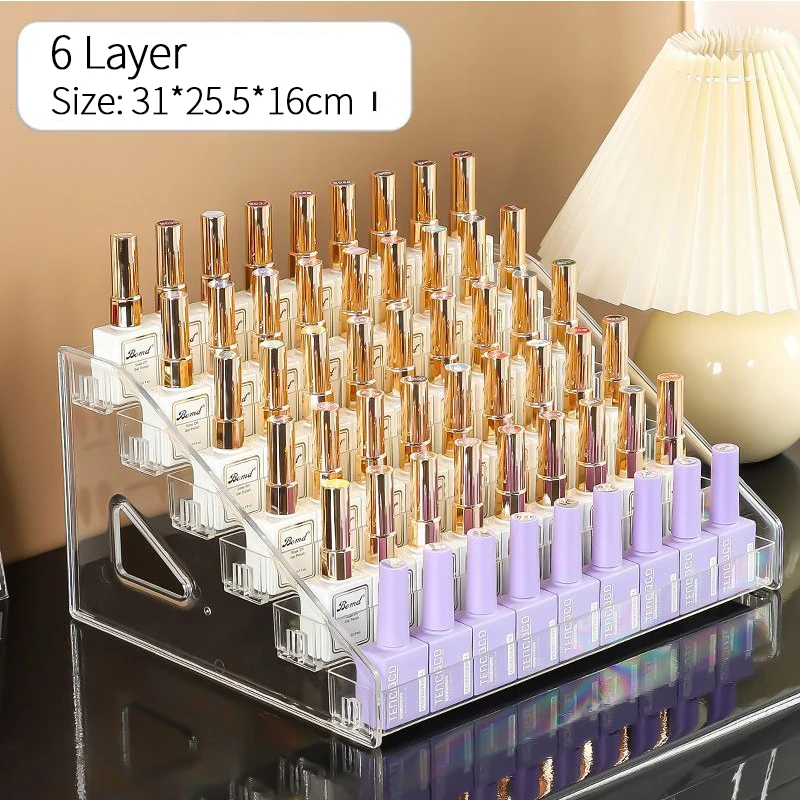 3/4/5/6/7 Lagen Acryl Nagellak Display Rack Transparante Cosmetische Organizer meerlaagse Eenvoudige Montage Rack Standhouder