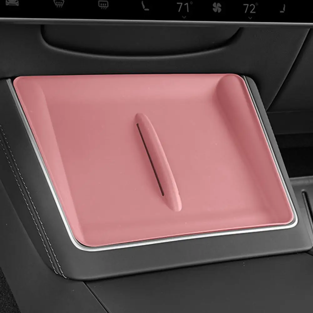 Für Tesla Model Y YL Juniper 2026 Kabelloses Lade-Silikonpad Mittelkonsolen-Ladematte Rutschfeste Innenraum-Accessoires – Detail 20