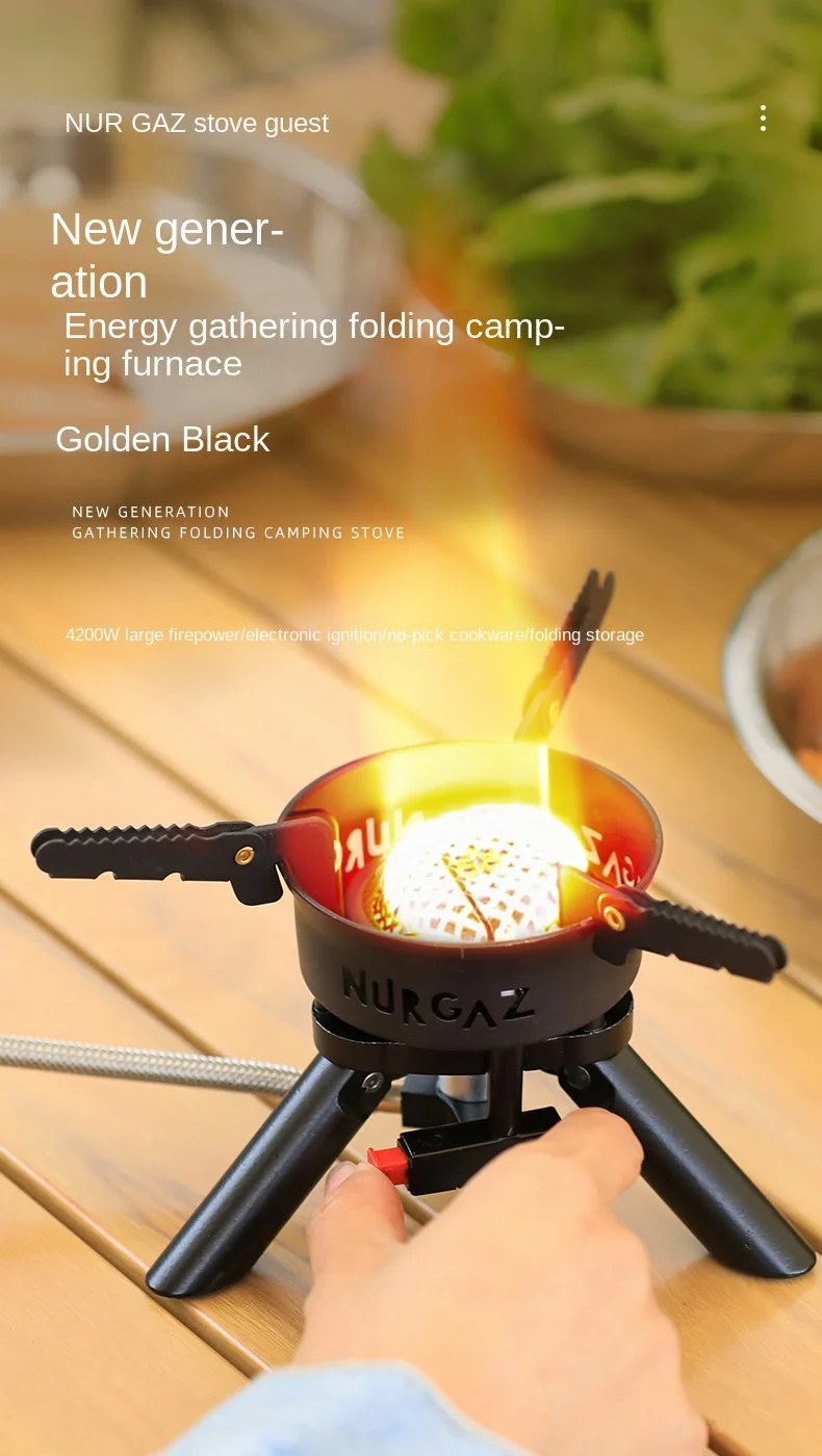 2024 New folding Camping Stoves General environment Portable windproof Spark with electrons Gas stove