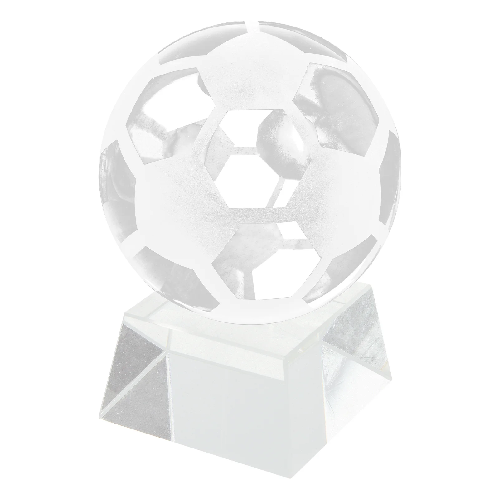 

Crystal Football Ornament Transparent Soccer Decorations with Stand Themed Party Event Souvenir