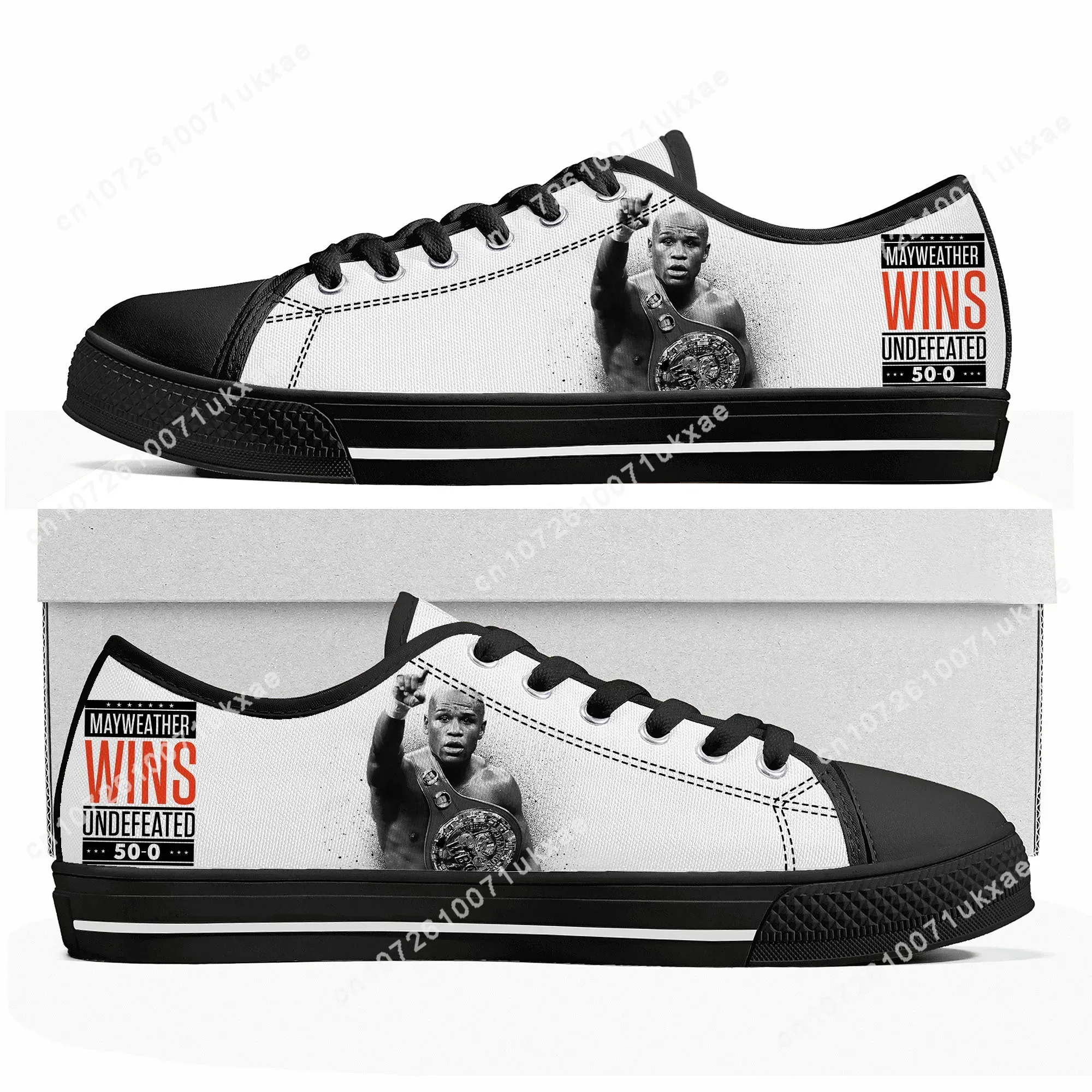 F-Floyd M-Mayweather U-Undefeated B-Boxing Low Top Sneakers Men Women Teenager Canvas Sneaker Casual Custom Shoes Customize Shoe