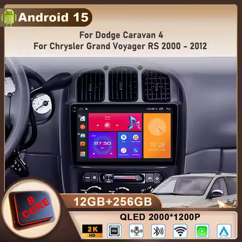 For Dodge Caravan 4 For Chrysler Voyager RG RS Town 2000 - 2007 Android 15 Car Radio Multimedia Video Player Navigation GPS WIFI