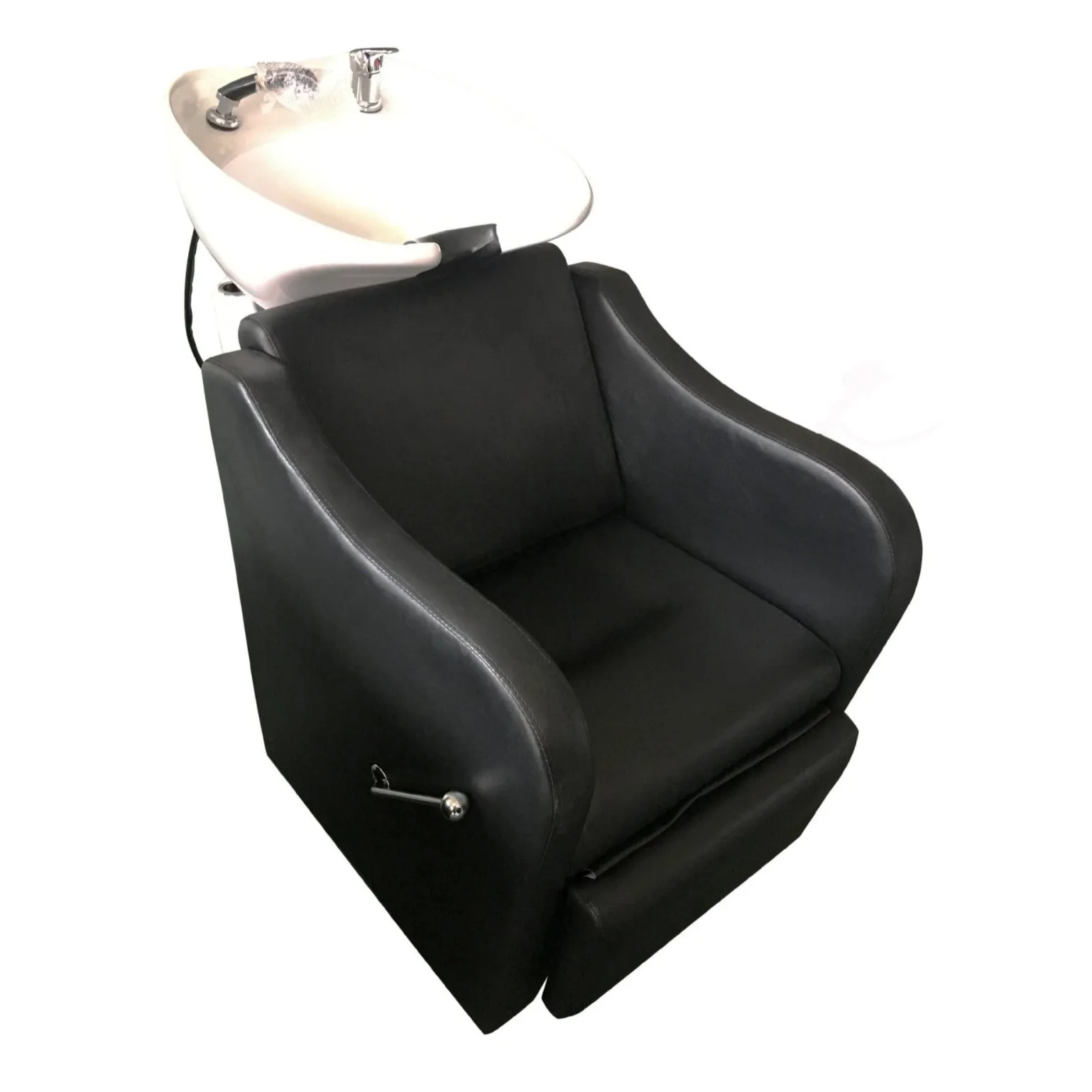 Modern Durable PU Leather Shampoo Massage Chair With Ceramic Basin For Hair Salons