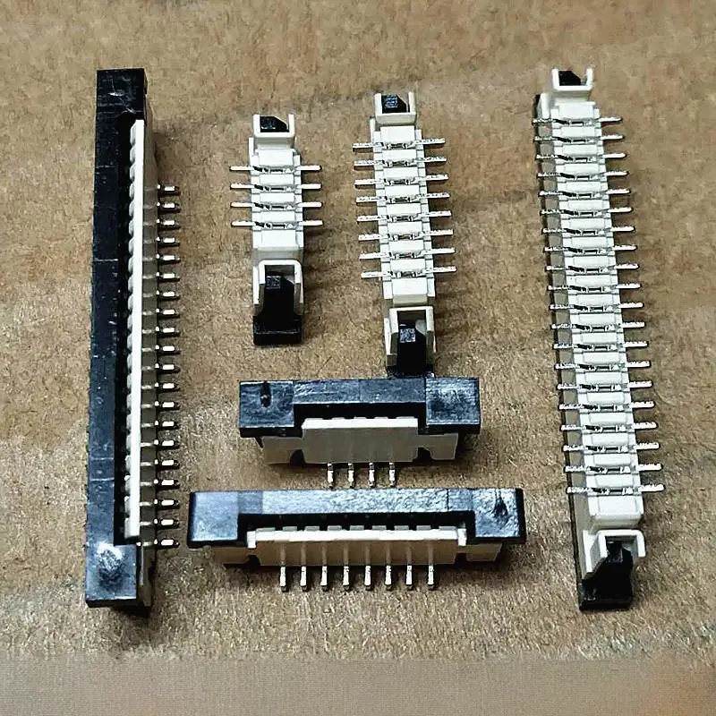 10 قطعة 1.0 مللي متر الملعب FFC/FPC كابل مرن موصل مقبس 4P 6P ~ 30P عمودي مصلحة الارصاد الجوية في خط دبابيس اتصال من جانب واحد مع قفل