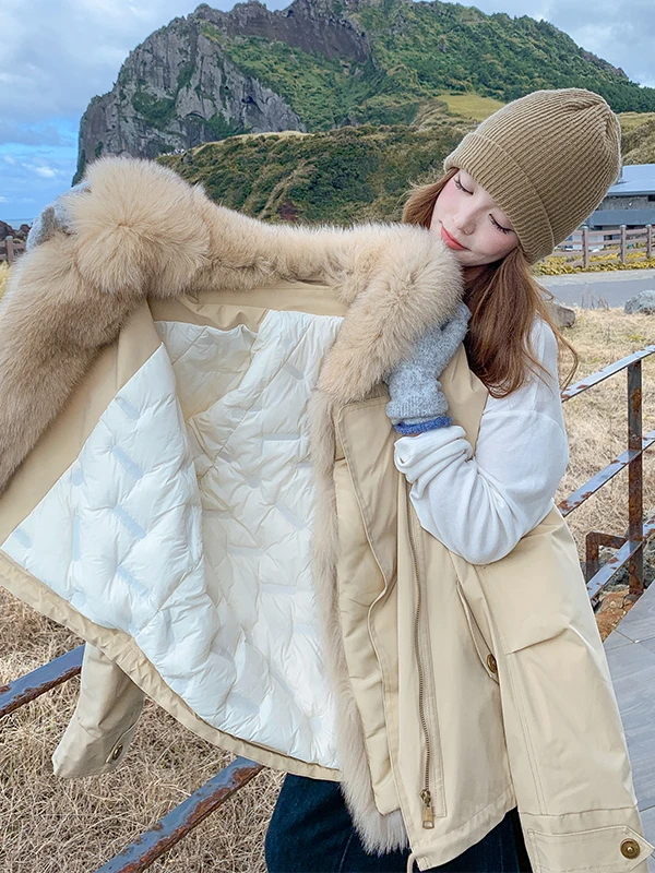 컬러 워크웨어 슬레 오르트 티엔드 따뜻한 여성용 다운 재킷 퀼팅 코트 한국 버전 루즈핏 겨울 아우터