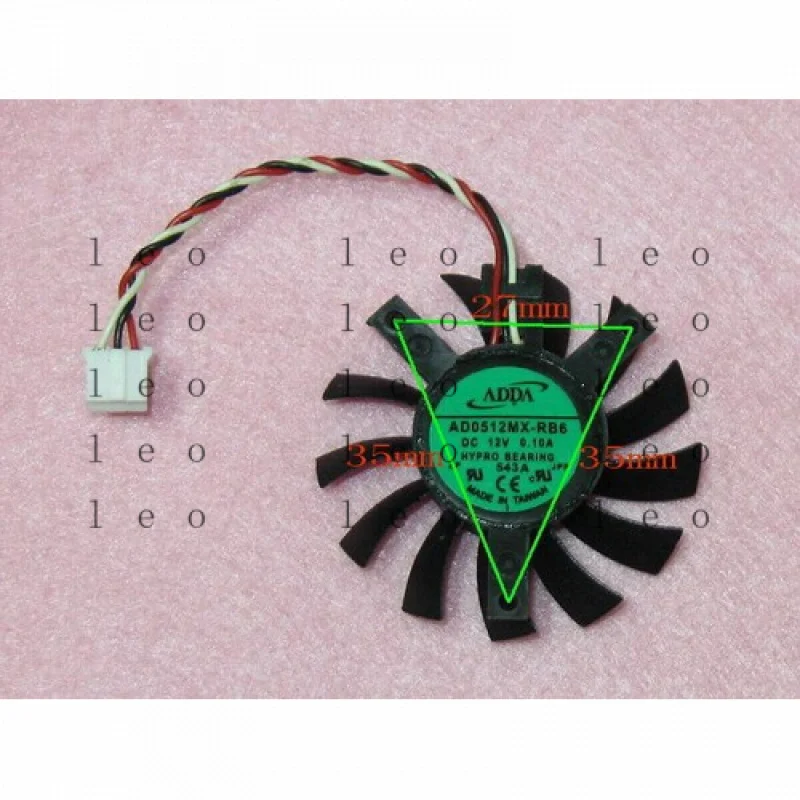 FF  Cooler Fan For ATI Radeon X700 9800 Pro AD0512MX-RB6 45mm 3 Pin Graphics Card