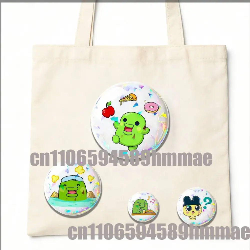 For Custom Pin Insignia Badge Decoration Brooch Button Laser Film Cover T-Tamagotchi Kuchipatchi Mametchi Emblem Case