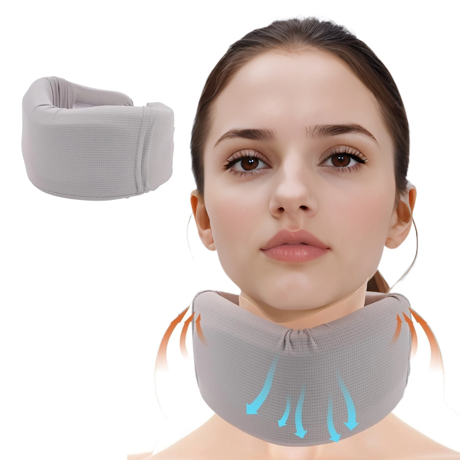 

Мягкий шейный бандаж, шейный воротник, поддерживающий бандаж для шеи для женщин и мужчин, снятие давления позвоночника (серый)