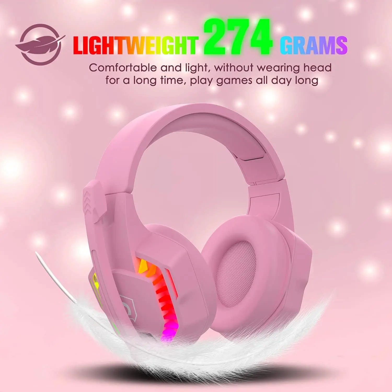 Cuffie da gioco con microfono per controller PS4 PC Xbox One PS5, cuffie over-ear con cancellazione del rumore con microfono regolabile, Breat