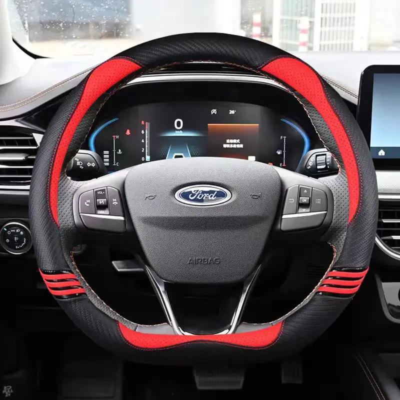 D Type Car Steering Wheel Cover For Ford Focus ST-Line Fiesta ST-Line 2018-2019 Fiesta ST 2019 Focus ST 2019-2020 Escort EVOS