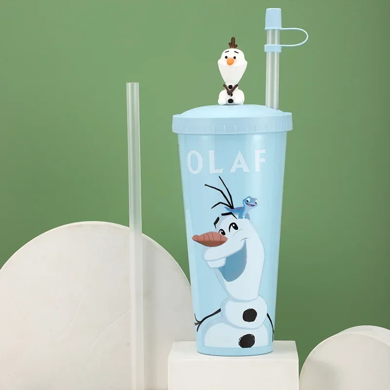 Disney Straw Cold Water Cup Large Capacity Cartoon Male and Female Student Home Multifunctional Coffee Milk Tea Juice Cup