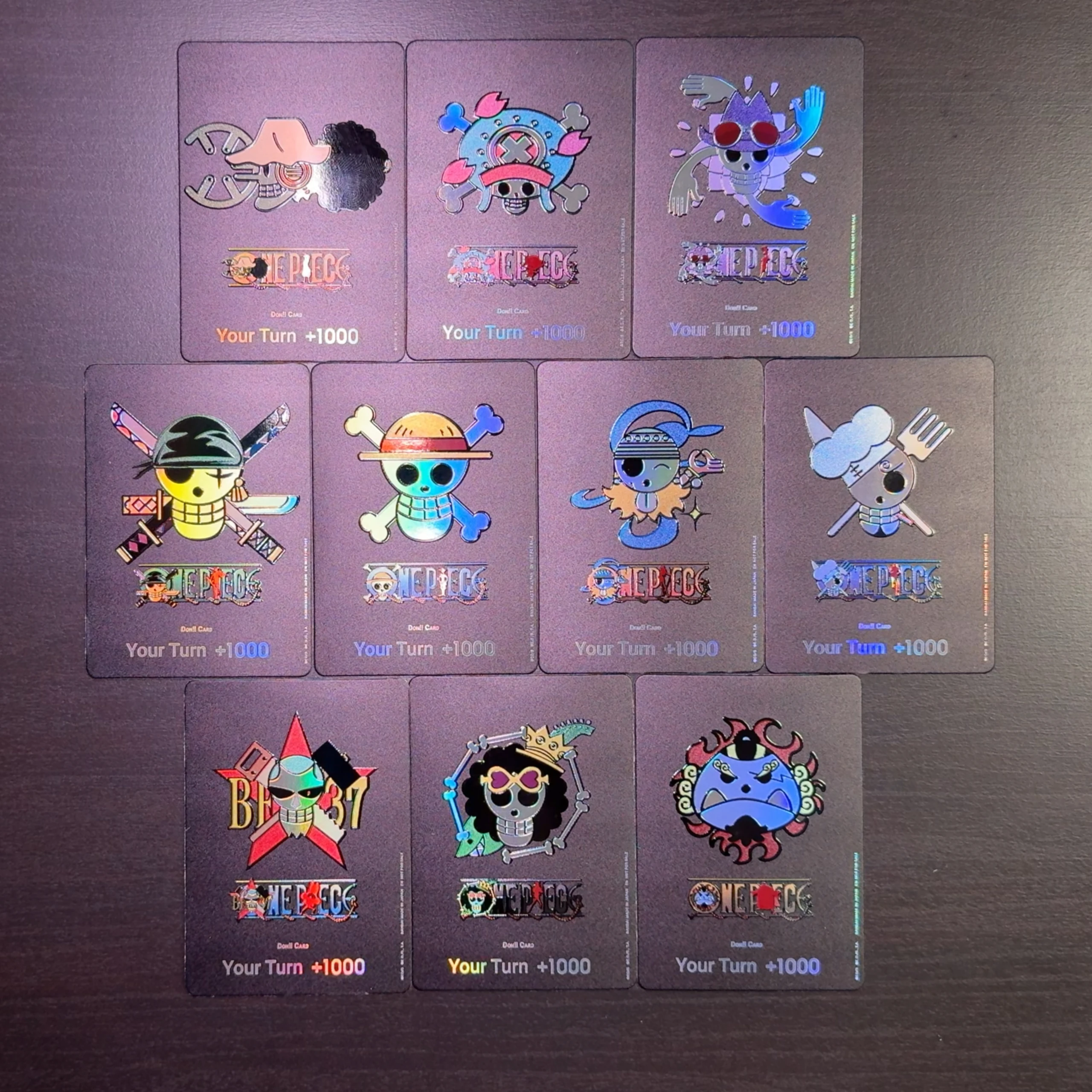 Tarjeta OPCG de una pieza en inglés DON, Jolly Roger, sombrero de paja, bandera de tripulación, Luffy Zoro Nami Sanji Usopp Chopper Robin Franky Brook Jinbe