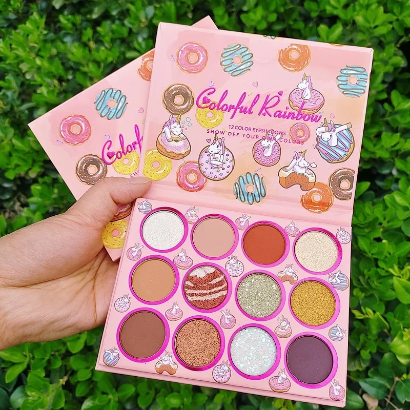 Nueva paleta de sombra de ojos de fiesta de 12 colores, paleta brillante mate nacarado, maquillaje de escenario, paleta de maquillaje para Cosplay, maquillaje para mujeres