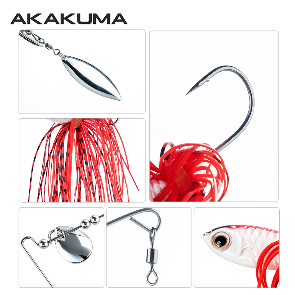 4pcs 18g Spinnerbait Fishing Lure Double Blade Weedless Jig Artificial Hard Bait with Silicone Skirt view 5