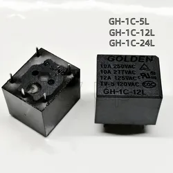 10PCS/LOT 100% Original New Relay GH-1C-5L 5VDC GH-1C-12L 12VDC GH-1C-24L 24VDC GH 1C 24L 5PINS 12A 5V 12V 24V