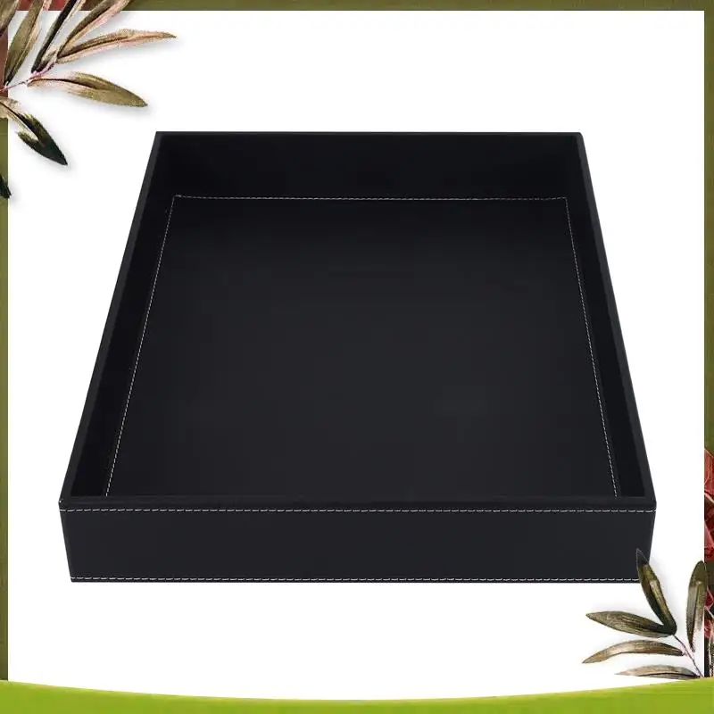 New-PU Leather Valet Tray Organizer,Catchall Tray Decorative Desktop Storage Organizer Tray For Change, Coin,Key,Phone