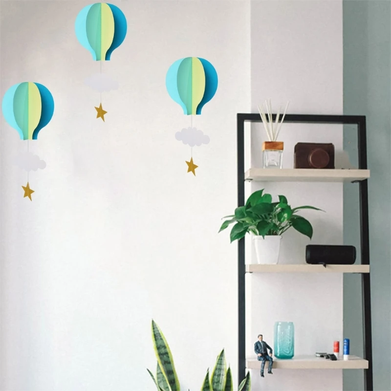 Hot Air Balloon Paper Pendant 4PCS for Birthday Party Wedding Indoor Home Decors Ceiling Hanging Ornament Party Drop shipping