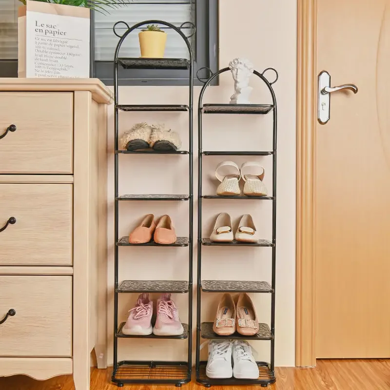 

Shoe Rack Shoes Cabinets Household Simple Door Dust-proof Wrought Iron Narrow Storage Small Shoe Racks Living Room Furniture