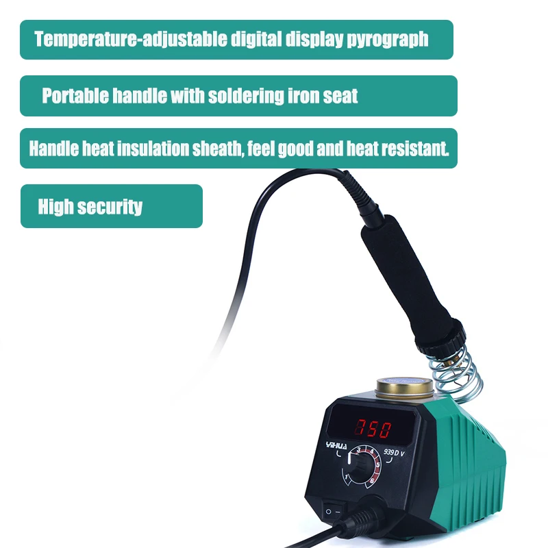 

YIHUA 939D V 939D II Soldering Station 110V/220V Adjustable Temperature High Power Digital Display Soldering Station