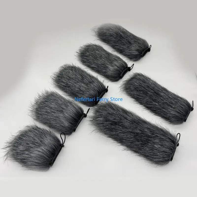 

A9BD Indoor Outdoor Microphone Windshield Microphone Windscreen Furry Sleeve 9-24cm