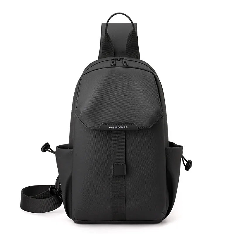 Nylon Waterproof Sling Casual Man Chest Bag Larger Capacity USB Port Running Hiking Shoulder Crossbody Travel Works Daybag