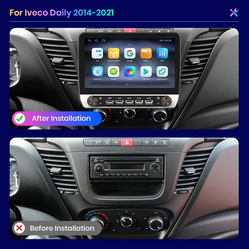 راديو سيارة لاسلكي من AWESAFE لـ Iveco اليومي ، ستيريو سيارة أندرويد أبل مع أزرار ، وسائط متعددة ، نظام تحديد المواقع ، 4G