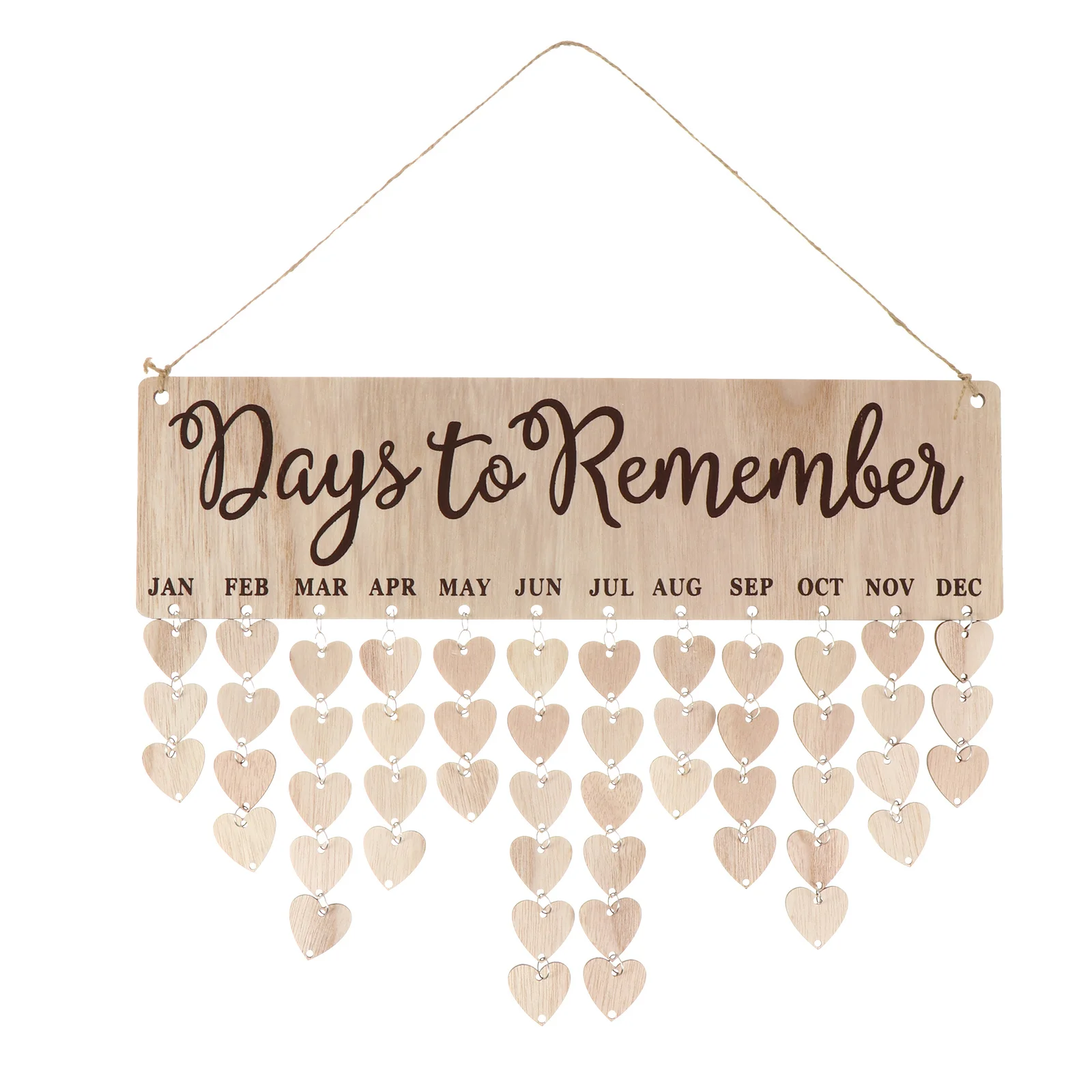 

1 set 1 Set Reusable Wooden Birthday Calendar Pendant For Party Home Decoration Wall Hanging Diy Tracking Calendar Print Craft