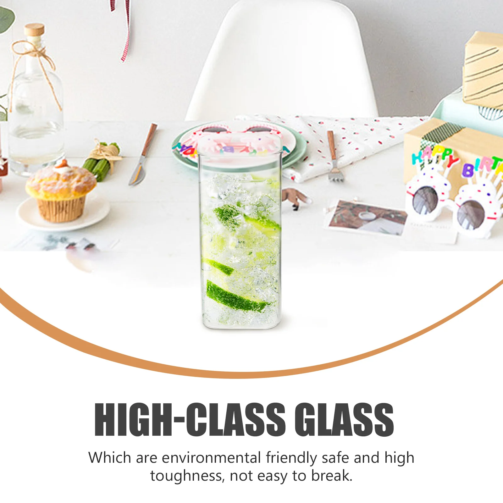 

5Pcs Creative Glass Cups Set Transparent Heat-Resistant Water Cups for Household Bar Cocktail Wedding Party Use