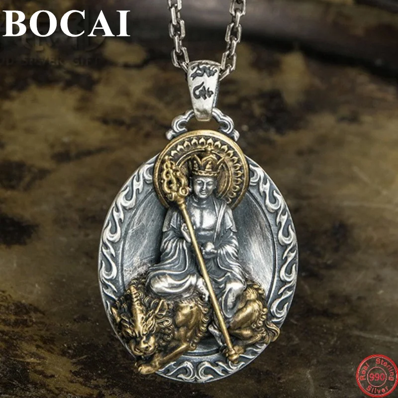 BOCAI S999 Sterling Silver Pendants for Women Men Eight Zodiac Amulet God Bodhisattva Pure Argentum  Jewelry Free Shipping