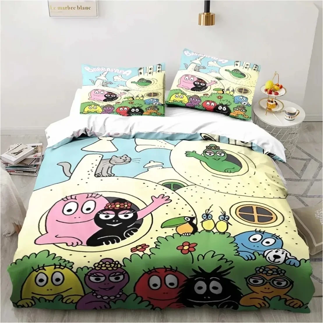Customizable name Children's Les Barbapapa Bedding Set Bedroom Soft Modern Bedspreads Comefortable Duvet Cover Quilt Pillowcase