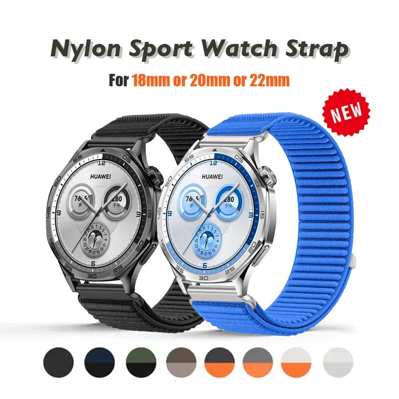 18 20 22mm Nylon Sports Band for Samsung Galaxy Watch 7 6 5 4 Weave Bracelet for Huawei Watch GT5 GT4 41mm GT 5 Pro 42mm Strap
