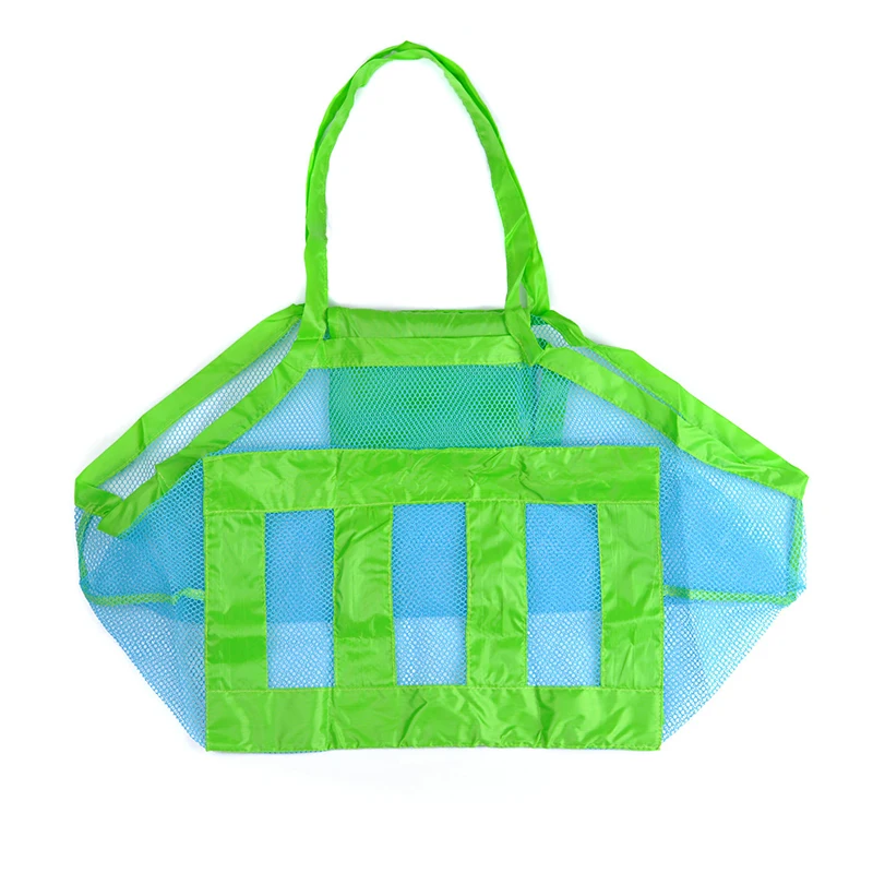 Portable Mesh Beach Bag Foldable Swimming Pouch Children Beach Toy Baskets Storage Bag Large Capacity Shoulder For Travel Picnic