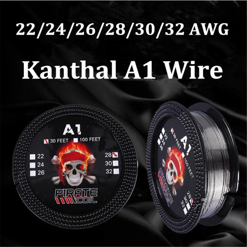 1 Roll Kanthal A1 Wire Coil 22/24/26/28/30/32ga Gauge AWG 30feet Resistance Wire DIY Heating Wire Resistance Wire