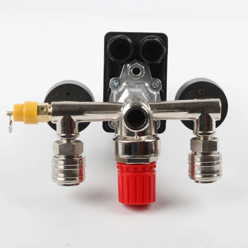 90-125psi 220V Air Compressor Pressure Valves Switchs Manifold Regulator Gauge