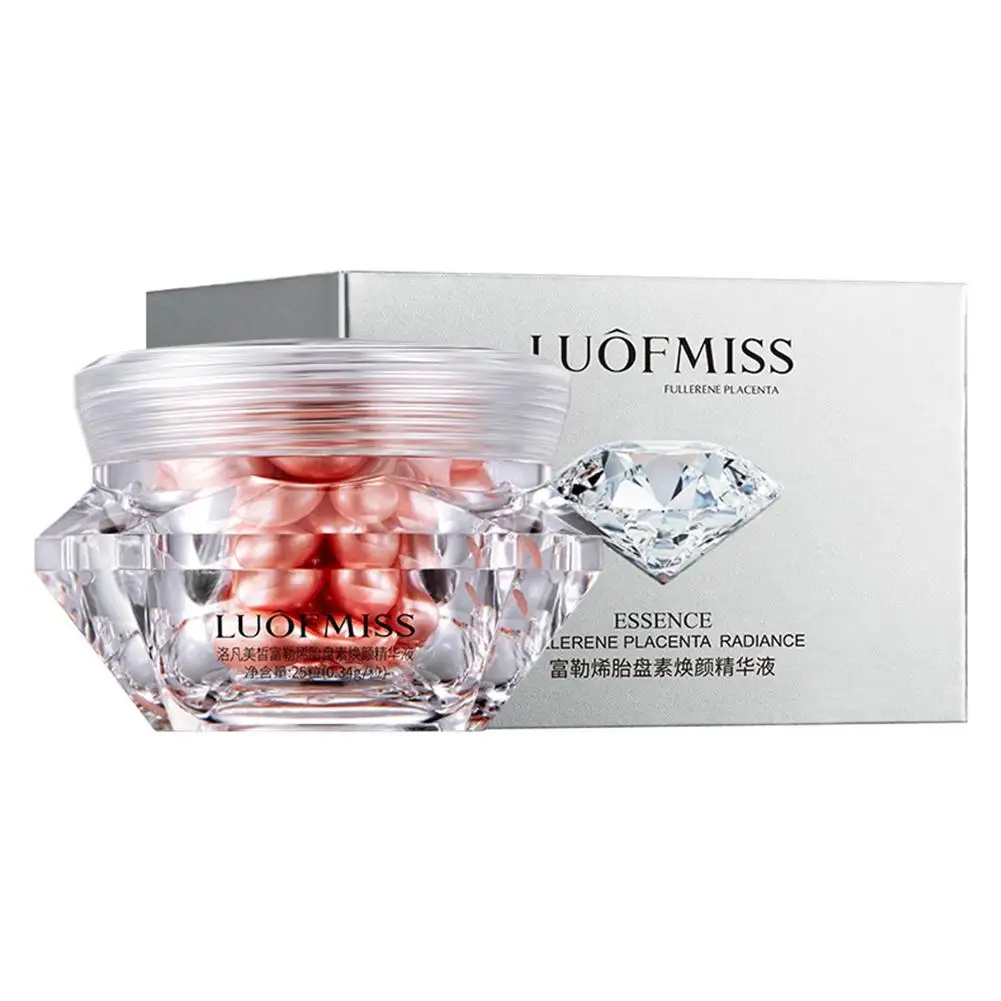 

Fullerene Placenta Extract Essence Capsule Moisturize Brighten Oil Control Smooth Anti-oxidation Fade Fine Line Skincare Essence
