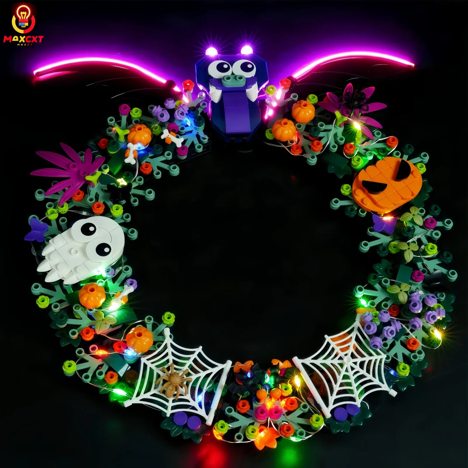 

Светодиодный светильник MAXCXT для LEGO 40825, венок на Хэллоуин, подарки, декоративная лампа «сделай сам» (не включает строительные блоки Lego), подарки на Хэллоуин