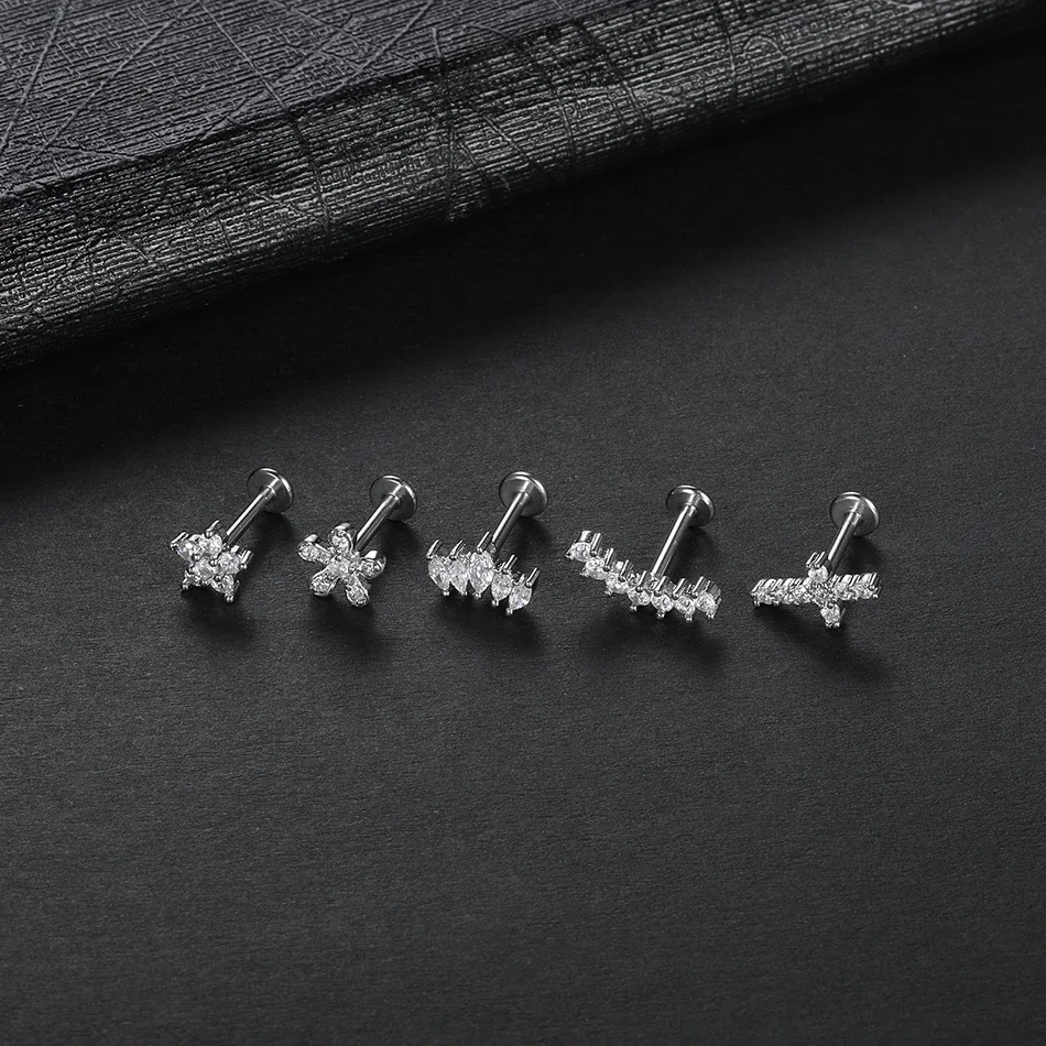 1pc Blume Tragus Piercing Ohr stecker Innengewinde 316l chirurgischen Stahl Labret Monroe Knorpel Helix Ohrschmuck – Detail 8