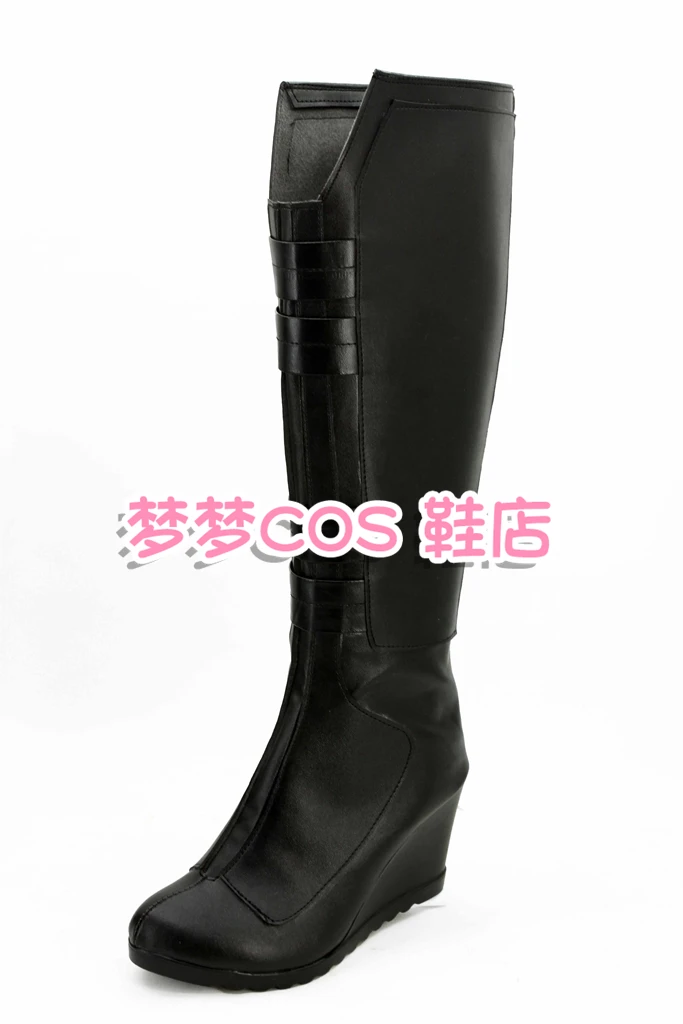 Botas de Cosplay de viuda para mujer, botas negras para mujer, mono de cosplay de Halloween, accesorios para disfraz, zapatos