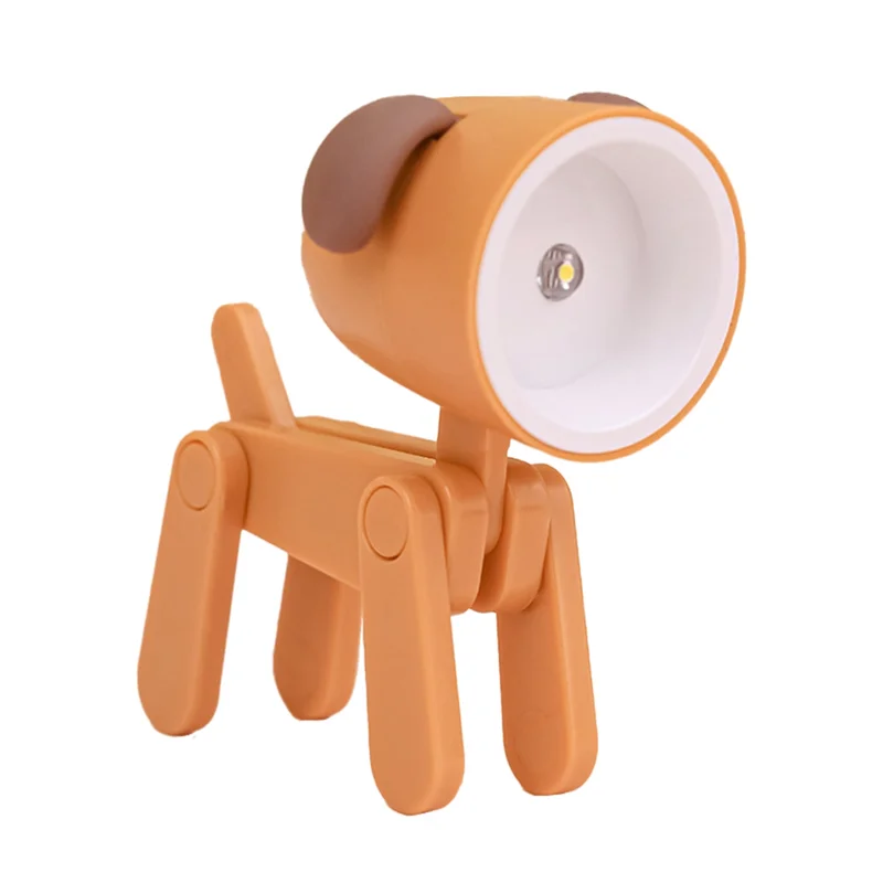 ABZV-Mini Night Light LED Adjustable Desk Book Light Cute Pet Light Eye Protection Table Lamp Home Room Decor,Dog Orange